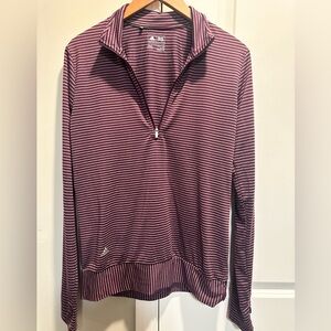 Adidas Ladies Golf‎ Striped Quarter Zip Medium
